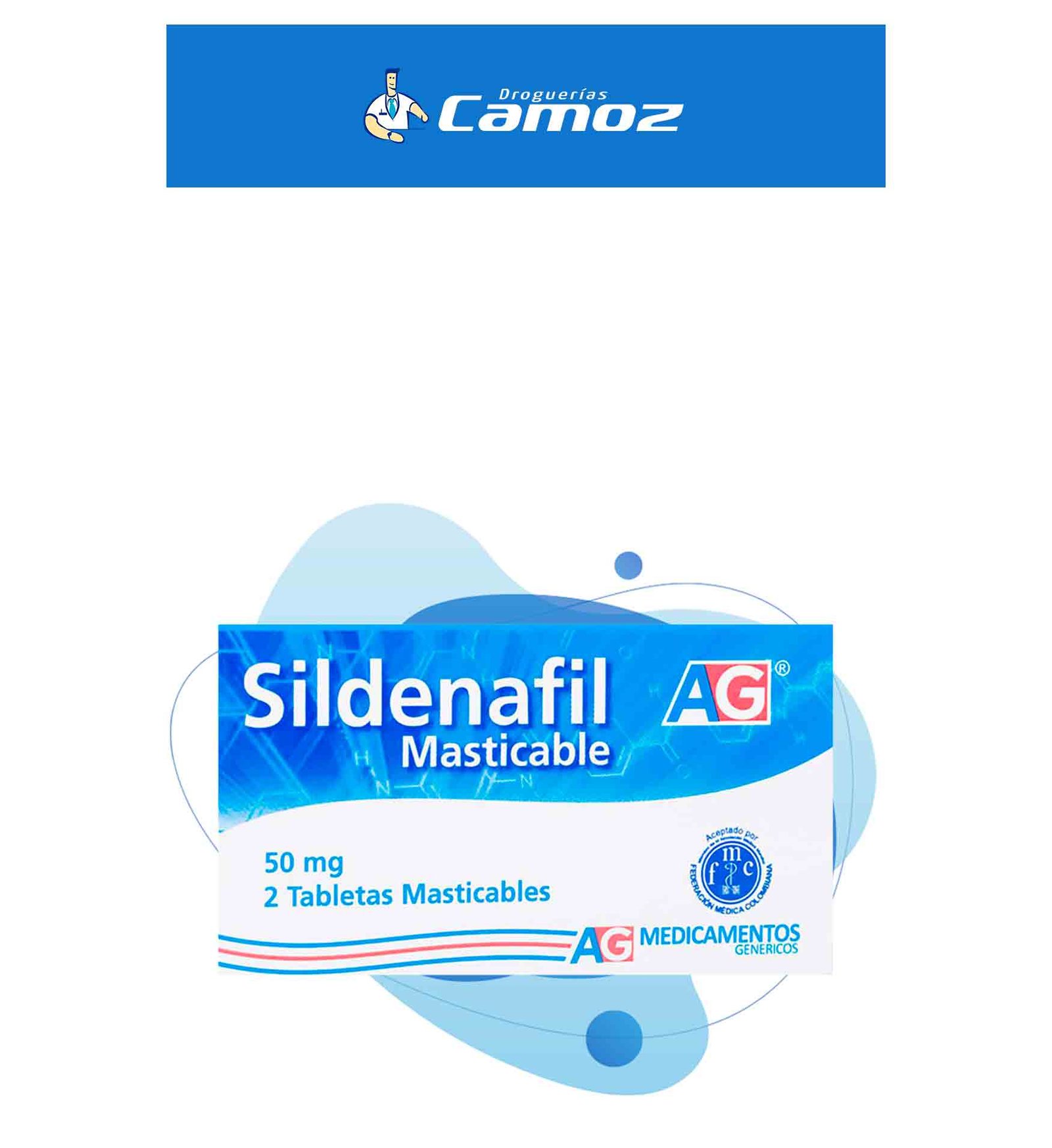 Sildenafil masticable 2 tabletas ag